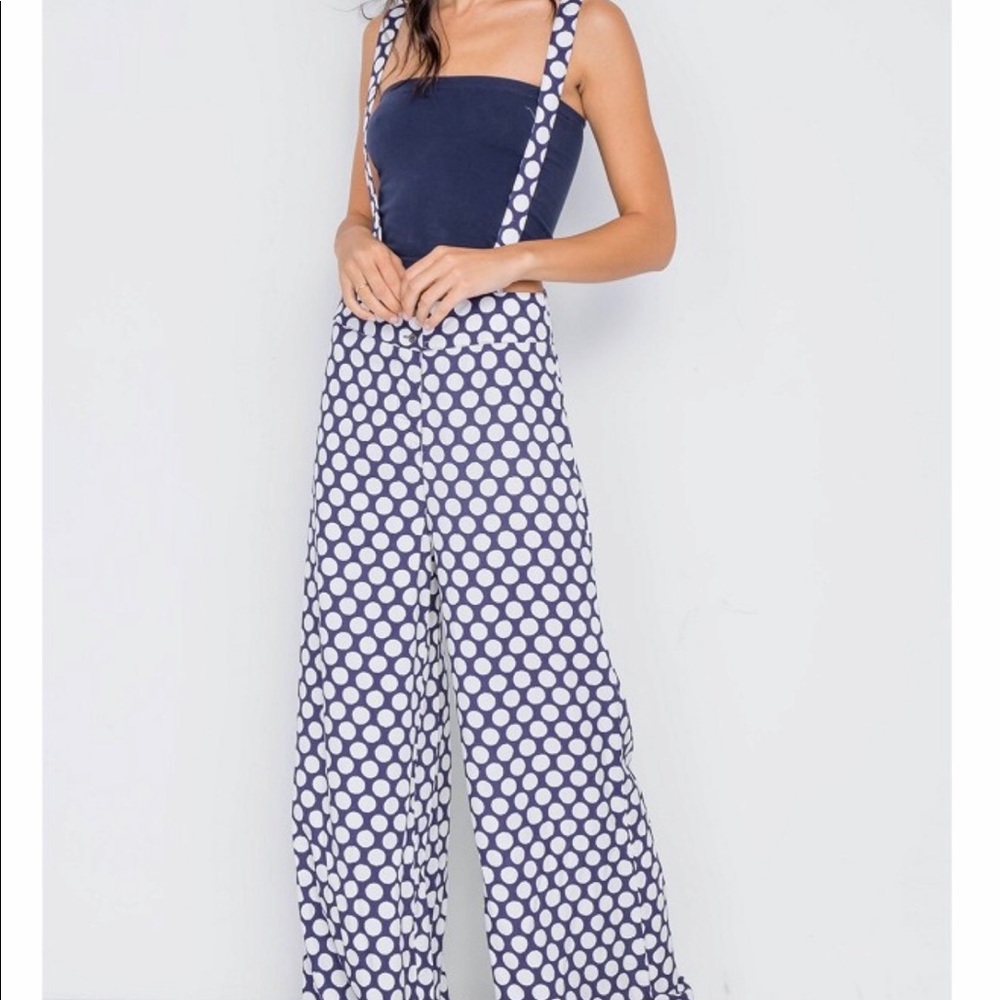NWT polka dots & suspenders